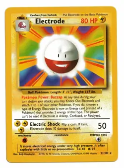 Pokemon Card: Electrode 21/102 Base Set Rare! EXC - Image 1