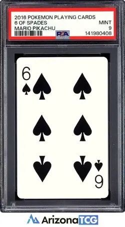 Pokemon 2016 Mario Pikachu 6 Of Spades Playing Cards Japanese PSA 9 - Image 1