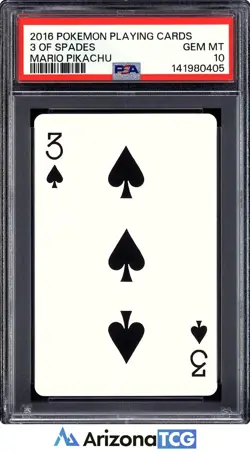 Pokemon 2016 Mario Pikachu 3 Of Spades Playing Cards Japanese GEM MINT PSA 10 - Image 1