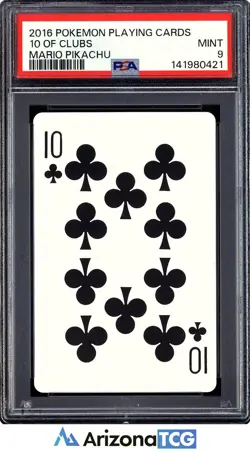 Pokemon 2016 Mario Pikachu 10 Of Clubs Playing Cards Japanese PSA 9 - Image 1