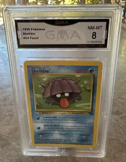 Pokemon Card Shellder 54/62 1st Edition Fossil Set 1999 PSA 8 NM-MT #54 - Image 1