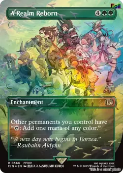 A Realm Reborn (Borderless) (Chocobo Track Foil) [FIN - 566] - NM [Foil] TCG MTG - Image 1