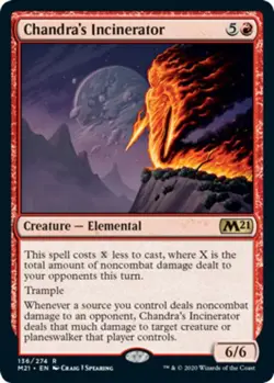 MTG Chandra's Incinerator, Core Set 2021, Moderately Played, English - Image 1