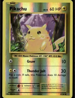 Pikachu Common XY Evolutions 35/108 Lightning Reverse Holo Pokemon Card - Image 1