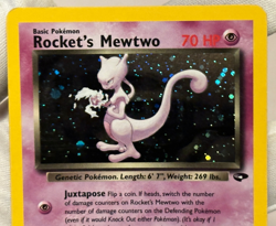 Rocket's Mewtwo 14/132 Holo Rare Gym Challenge 2000 Pokemon LP with Swirl - Image 3