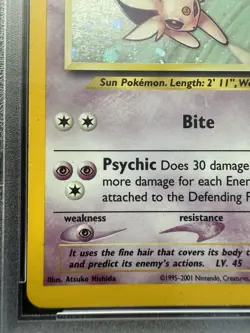 2001 Neo Discovery Espeon 1/75 Holo Foil Rare Pokemon WOTC PSA 5 - Image 5
