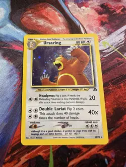 Pokemon Ursaring 15/75 WotC Neo Discovery Unlmited Holo Rare Vintage - Image 1