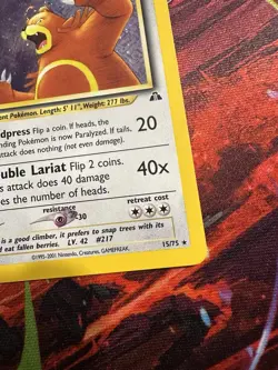 Pokemon Ursaring 15/75 WotC Neo Discovery Unlmited Holo Rare Vintage - Image 4