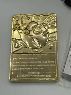 Pokemon 1999 Burger King Limited 23k Gold Plated Jigglypuff w/ Box, Ball, COA - Image 4