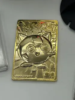 Pokemon 1999 Burger King Limited 23k Gold Plated Jigglypuff w/ Box, Ball, COA - Image 5