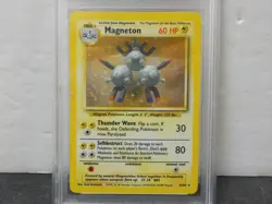G410 Pokemon TCG Magneton Base Set 009/102 Holo Rare Stage 1 60 HP PSA 9 - Image 2