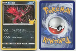 Yveltal 019/025 Rare Celebrations Pokemon Holo NM - Image 3