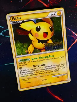 LP Pokemon (Prerelease)PICHU Card HEARTGOLD SOULSILVER Set 28/123 Holo Rare HGSS - Image 2