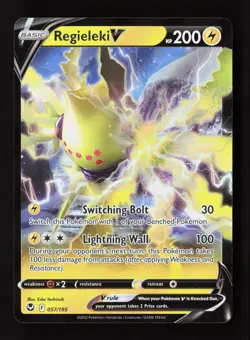 Regieleki V 057/195 Holo V Rare Silver Tempest Pokemon Near Mint - Image 1