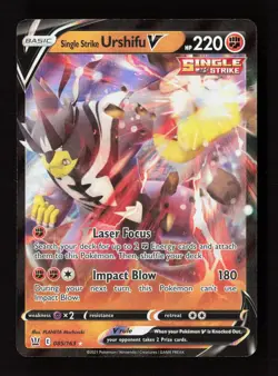 Single Strike Urshifu V 085/163 Holo V Rare Battle Styles Pokemon Near Mint - Image 1