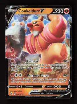 Conkeldurr V 040/078 Holo V Rare Pokemon GO Pokemon Near Mint - Image 1