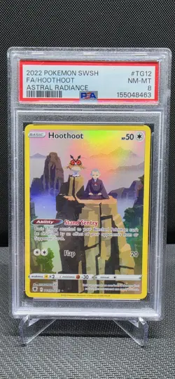 Graded PSA 8 2022 Pokemon SWSH FA/Hoothoot Astral Radiance #TG12 - Image 1