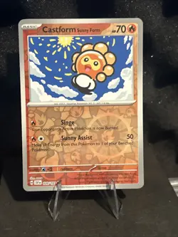 Pokemon TCG Castform Sunny Form 020/191 Sv08: Surging Sparks Reverse Holo NM - Image 1