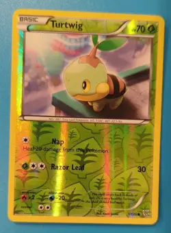 Turtwig 1/135 Reverse Holo Common Plasma Storm Pokemon - Image 1