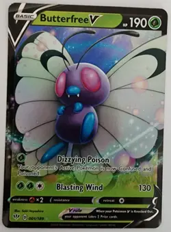 POKEMON ~ BUTTERFREE V ~ 001/189 DARKNESS ABLAZE ~ RARE NM - Image 1