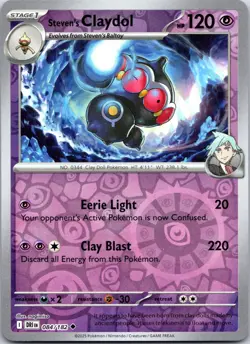 Steven's Claydol 084/182 Uncommon Destined Rivals Pokemon Reverse Holo Near Mint - Image 1