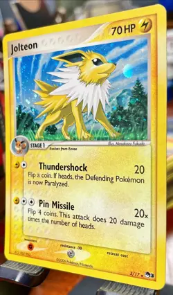 2006 Jolteon 3/17 POP Series 3 LP Holo Rare English Pokemon TCG - Image 3
