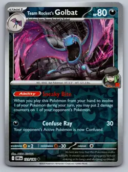 Team Rocket's Golbat 121/182 REVERSE HOLO Uncommon Destined Rivals Pokemon NM - Image 1