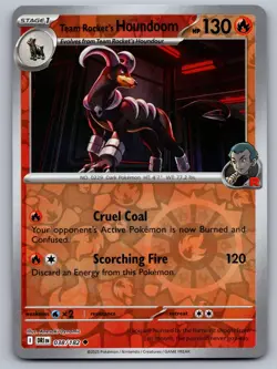 Team Rocket's Houndoom 038/182 REVERSE HOLO Uncommon Destined Rivals Pokemon NM - Image 1