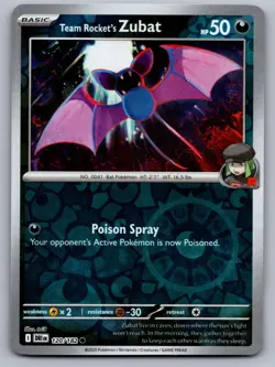 Team Rocket's Zubat 120/182 REVERSE HOLO Common Destined Rivals Pokemon NM - Image 1