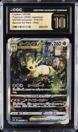 2022 POKEMON JPN #210/172 LEAFEON VSTAR CGC 10 PERFECT - Image 1