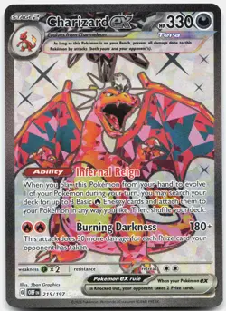 Charizard ex 215/197 Ultra Rare Obsidian Flames Pokemon Near Mint - Image 1