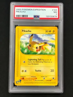 Pokemon 2002 Pikachu 124/165 PSA 7 - Image 1