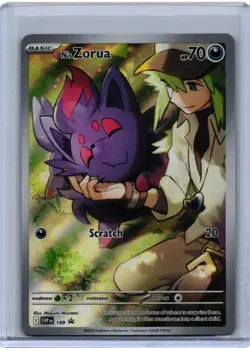 Pokemon N's Zorua SVP 189 Journey Together Black Star Promo NRMT+ or Better - Image 1