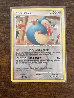 Pokemon Snorlax League Promo Reverse Holo 033/111 Basic English Card HP/DMG - Image 1