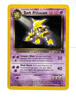 Pokemon TCG Dark Alakazam Card 18/82 Non-Holo Vintage WOTC DMG - Image 1