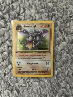 Pokemon TCG Aerodactyl Card 1/62 Fossil Holo, Prerelease 1st Edition - Image 1