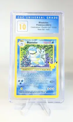 CGC 10 Pristine | Pokemon Celebrations Blastoise Holo 2/102 Card (Blue Label) - Image 1