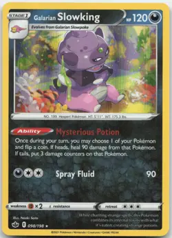 Galarian Slowking 098/198 Holo SWSH06: Chilling Reign Pokemon Card NM - Image 1