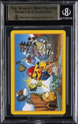 2016 MARIO PIKACHU PLAYING CARDS POKEMON CENTER 9 OF SPADES BGS 9.5 - Image 2
