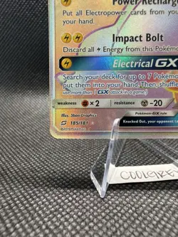 Pokemon TCG Ampharos GX Holo Rainbow Secret Rare Card 185/181 Team Up Edition - Image 5