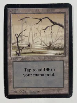 Swamp (B) Alpha MP Moderate Play MTG Magic The Gathering 1.4 - Image 1