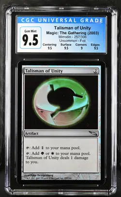 TALISMAN OF UNITY Mirrodin Foil U CGC 9.5 MTG [Nostalgium] - Image 1