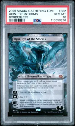 2025 MTG TARKIR: DRAGONSTORM BORDERLESS #382 UGIN, EYE OF THE STORMS PSA 10 - Image 1