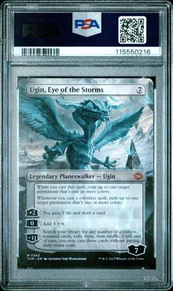 2025 MTG TARKIR: DRAGONSTORM BORDERLESS #382 UGIN, EYE OF THE STORMS PSA 10 - Image 2