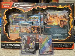Pokemon Charizard V And Rainbow VMAX, With EX Special Collection Box Sealed - Image 1