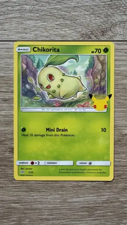 Pokemon Chikorita 2/25 - McDonald's 25th Anniversary Promo Regular Card NM - Image 1