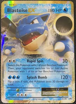 Blastoise EX 21/108 Evolutions Holo - Pokemon Card - Image 1