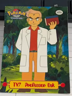 Pokemon Topps Series 1 TV7 Professor Oak Non-Holo Puzzle Card - Image 1