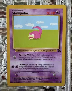 *Australian Print* Pokemon TCG: 1999-2000 Red Logo Fossil Slowpoke. MP. - Image 1