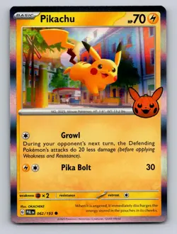 PIKACHU 062/193 HOLO C TRICK OR TRADE BOOSTER 2023 POKEMON NM - Image 1